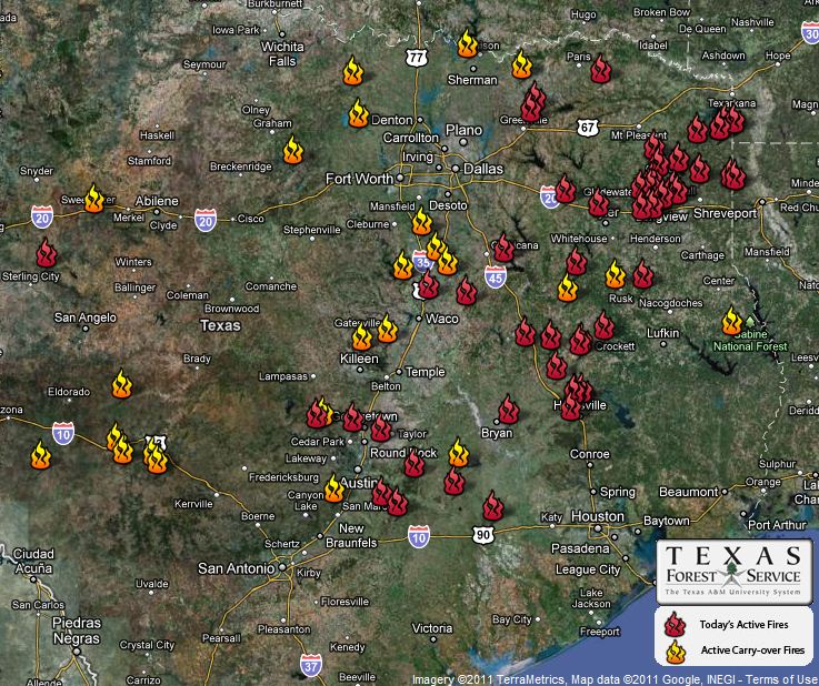 Texas Fire Map Vortex Chasers